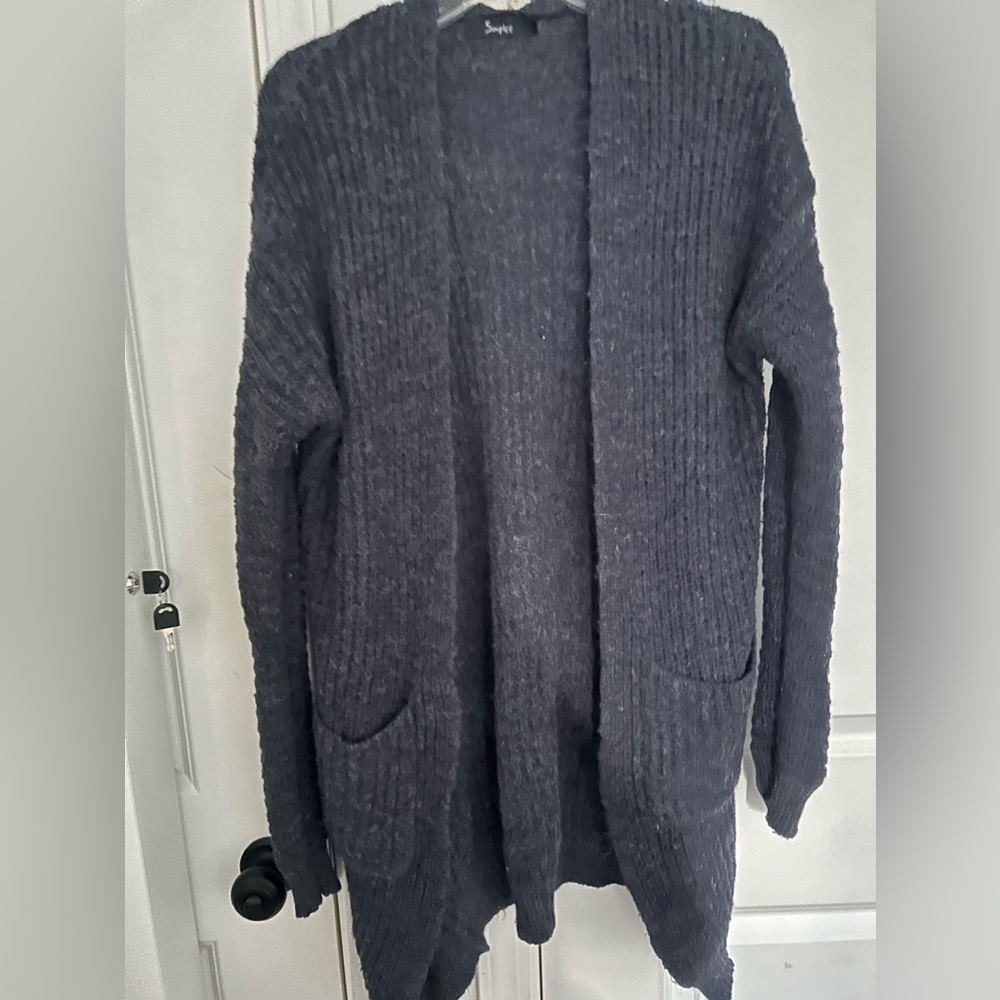 Dusty blue/grey longline cardigan
